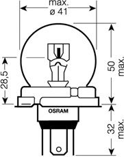 OSRAM 7952, Lâmpada Bilux 24v 55/50w P45t
