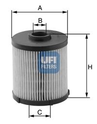 UFI 26.021.00, Filtro de combustível vag 1.9/2.0 Tdi
