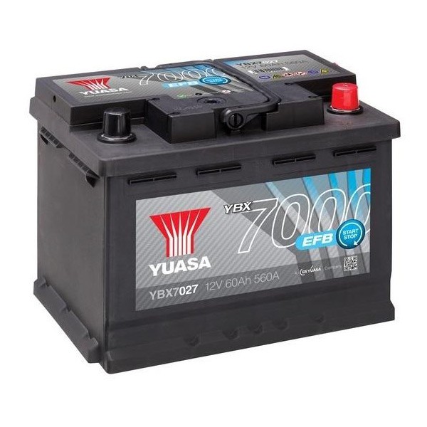 YUASA YBX7027, Bateria de Arranque 12v 60ah 560a +d