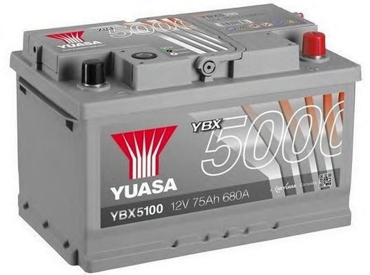 YUASA YBX5100, Bateria de Arranque 12V 75Ah 680A +D